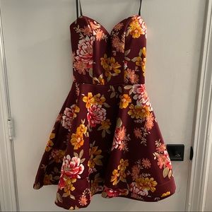 B. Darlin sweetheart maroon mini dress